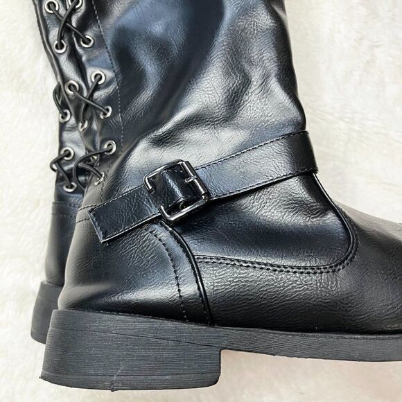 Wanted Lady Luck Back Lace-up Knee High Riding Boot - Picture 13 of 14